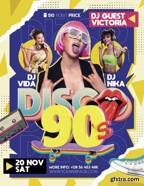 Disco 90’s Party Flyer