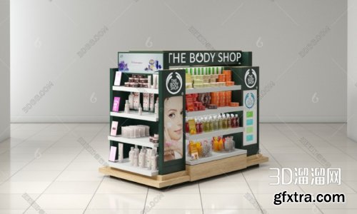 Modern cosmetics shelf 3d Model