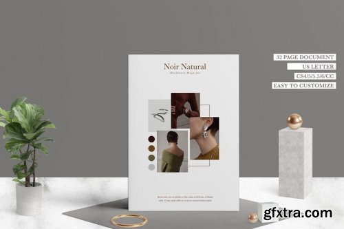 CreativeMarket - Noir Natural Moodboard Magazine 4327652