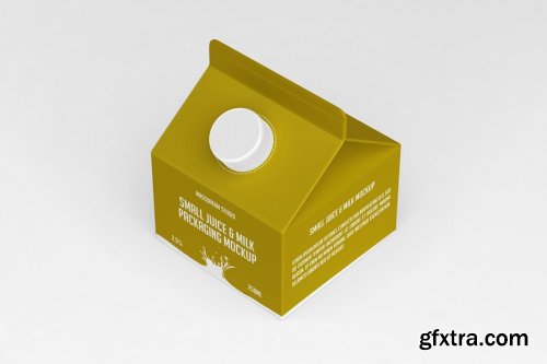 CreativeMarket - Small Juice Milk Packaging Mock-Up 4358399