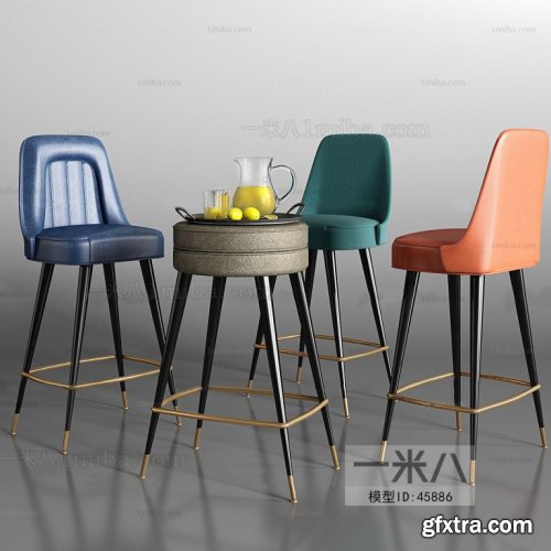 Modern bar chair / bar table 3D model