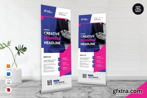 Corporate Roll Up Banner AI & PSD Template