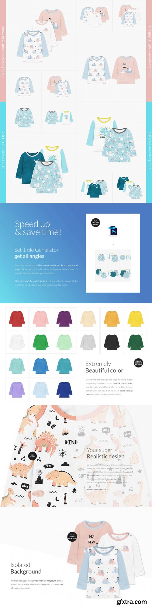 CreativeMarket - Baby Longsleeve Bundle 24x Mock-ups 4334027