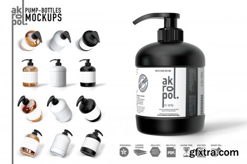 CreativeMarket - PUMP BOTTLES MOCK UP 4287067