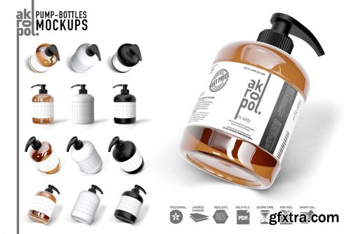 CreativeMarket - PUMP BOTTLES MOCK UP 4287067