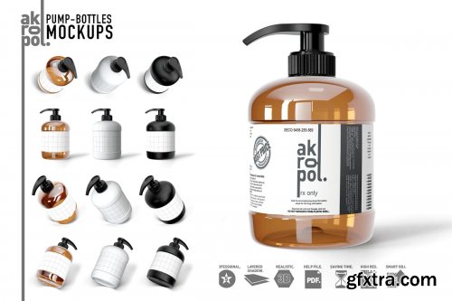 CreativeMarket - PUMP BOTTLES MOCK UP 4287067