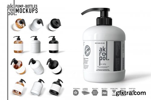 CreativeMarket - PUMP BOTTLES MOCK UP 4287067