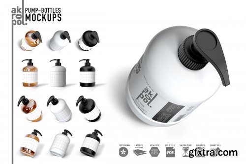 CreativeMarket - PUMP BOTTLES MOCK UP 4287067