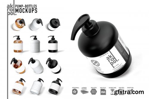 CreativeMarket - PUMP BOTTLES MOCK UP 4287067