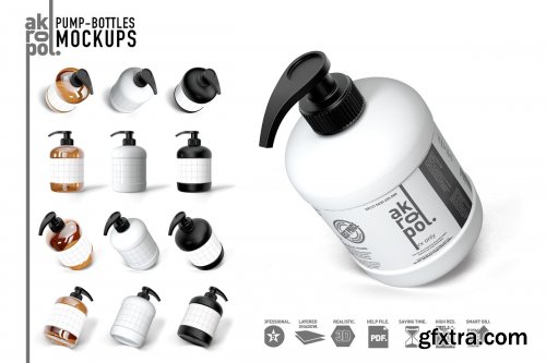 CreativeMarket - PUMP BOTTLES MOCK UP 4287067