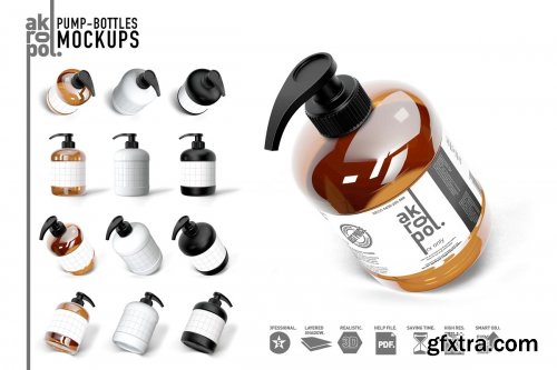 CreativeMarket - PUMP BOTTLES MOCK UP 4287067