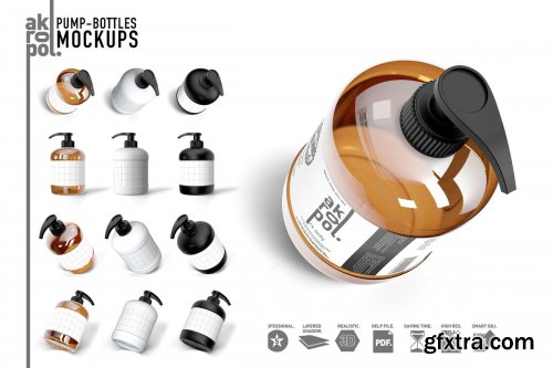 CreativeMarket - PUMP BOTTLES MOCK UP 4287067