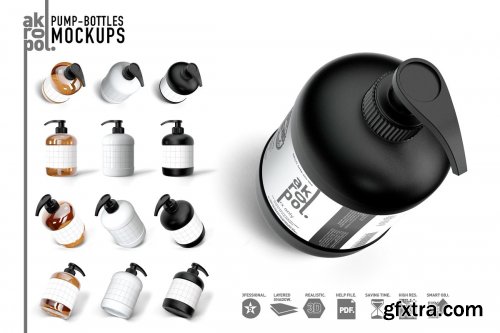 CreativeMarket - PUMP BOTTLES MOCK UP 4287067