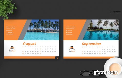 2020 Resort Hotel Calendar Desk Pro