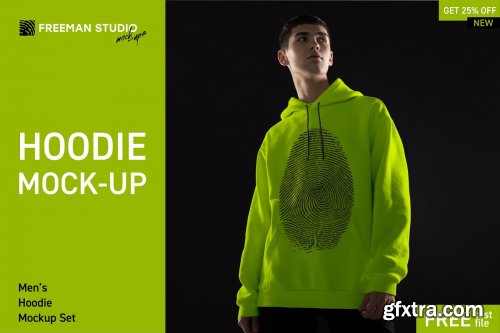 CreativeMarket - Men's Hoodie Mock-Up Set 4276992