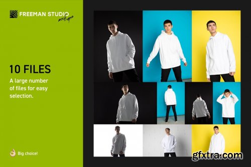 CreativeMarket - Men's Hoodie Mock-Up Set 4276992