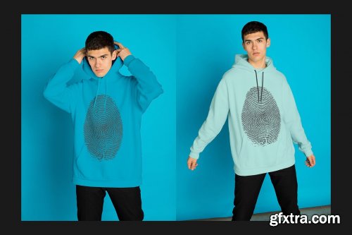 CreativeMarket - Men's Hoodie Mock-Up Set 4276992