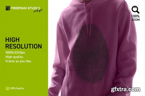 CreativeMarket - Men's Hoodie Mock-Up Set 4276992