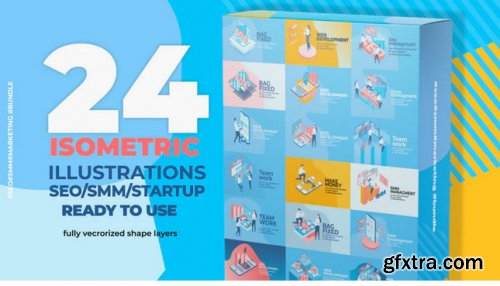 24 Isometric SEO & SMM Illustration Pack - After Effects 345165