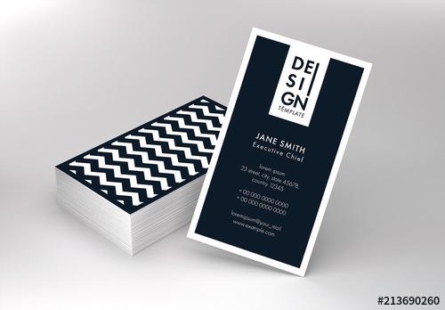 Black and White Business Card Layout - 213690260 - 213690260