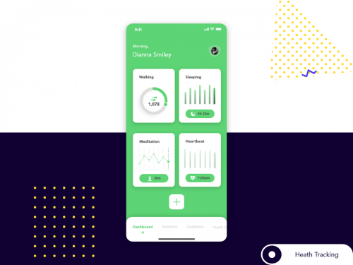 Health Tracking flat design concept for Mobile app - health-tracking-flat-design-concept-for-mobile-app