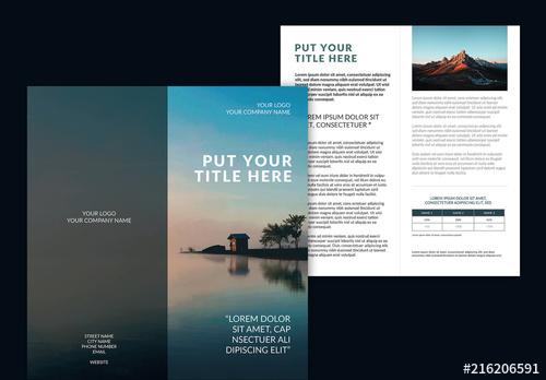 Brochure Layout with Blue Accents - 216206591 - 216206591