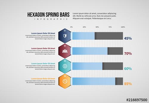 Hexagonal Bar Graph Infographic Layout - 216697500 - 216697500