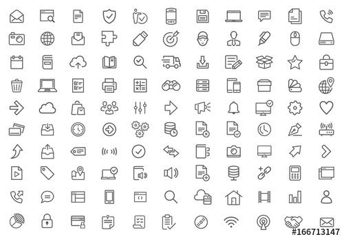 116 Line Art Icon Set 1 - 166713147 - 166713147