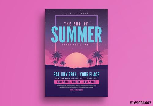 End of Summer Party Flyer Layout - 169036443 - 169036443