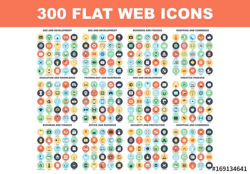 300 Colorful Round Icons 1 - 169134641 - 169134641