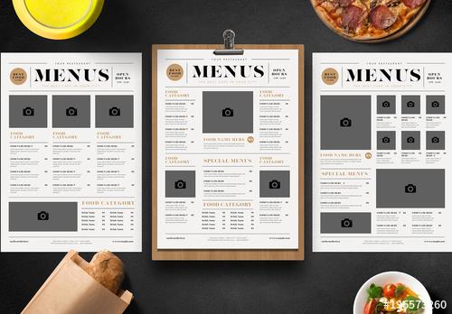 3 Menus with Newspaper Style Layout - 196573260 - 196573260