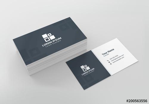Blue-Gray and White Business Card Layout - 200563556 - 200563556
