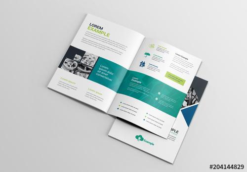 BiFold Business Brochure Layout with Diamond Photo Elements - 204144829 - 204144829