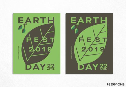 Typographic Design Layout for Earth Day - 259640548 - 259640548