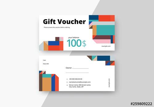 Colorful Abstract Gift Voucher - 259809222 - 259809222