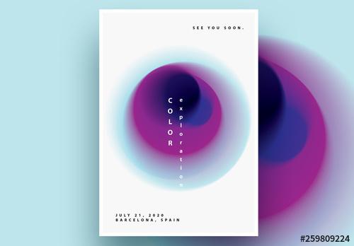 Abstract Poster Layout with Blue and Purple Gradient Blurred Circle - 259809224 - 259809224