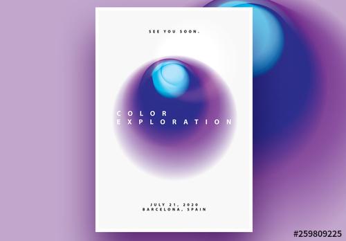 Abstract Poster Layout with Gradient Blurred Circle - 259809225 - 259809225