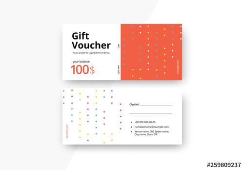 Abstract Gift Voucher with Dotted Patterns - 259809237 - 259809237
