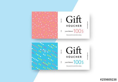 Abstract Gift Voucher with Colorful Patterns - 259809238 - 259809238