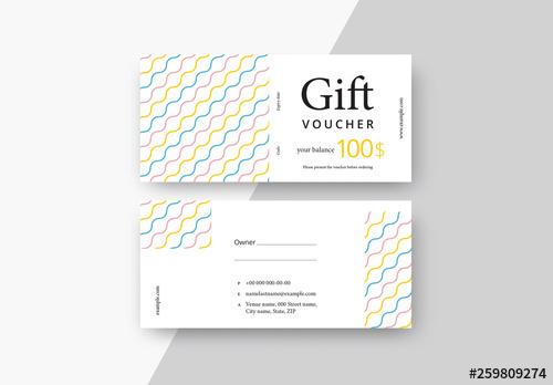 Abstract Gift Voucher with Wave Pattern - 259809274 - 259809274