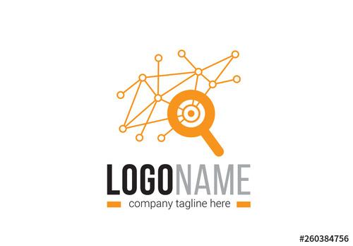 SEO and Network Logo Layout with Search Icon - 260384756 - 260384756