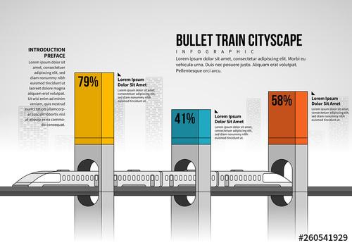 Bullet Train Cityscape Infographic - 260541929 - 260541929