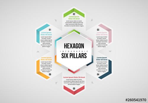 Hexagon Six Pillars Infographic - 260541970 - 260541970