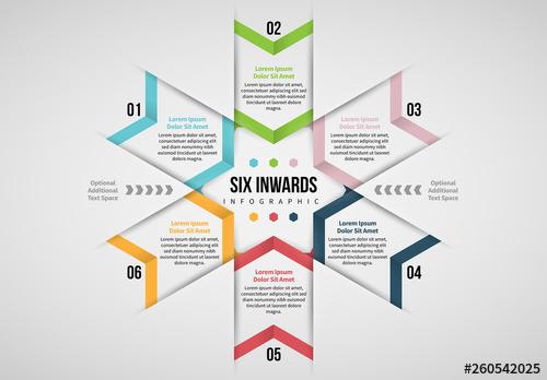 Six Inwards Hexagon Pillars Infographic - 260542025 - 260542025