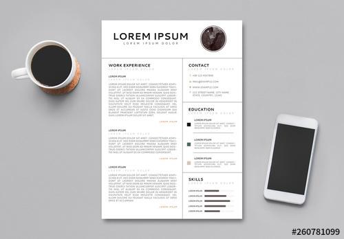 Modern Resume Design Layout - 260781099 - 260781099