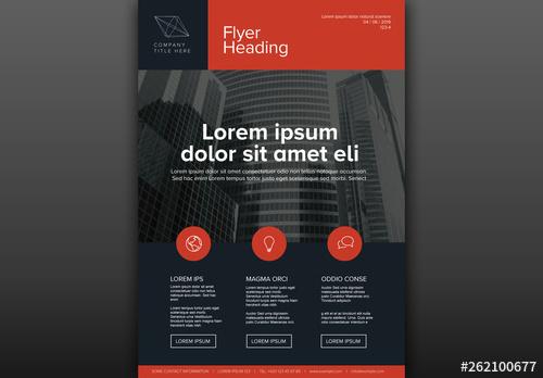 Corporate Brochure Flyer Layout with Red Accents - 262100677 - 262100677