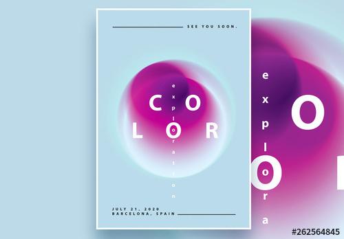 Poster Layout with Blurred Gradient Circles - 262564845 - 262564845