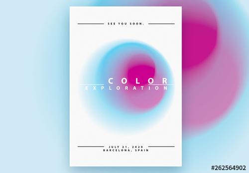 Poster Layout with Blurred Gradient Circles - 262564902 - 262564902