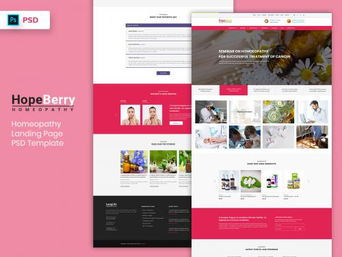 Homeopathy Landing Page PSD Template - homeopathy-landing-page-psd-template