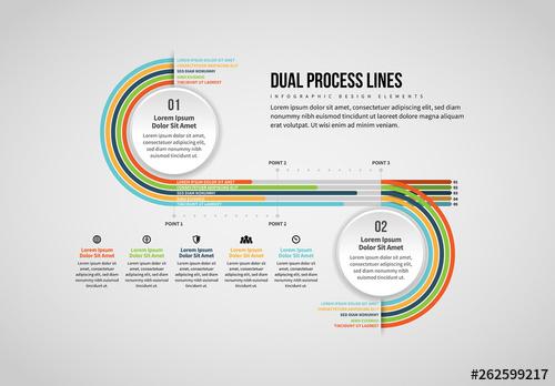 Dual Process Lines Infographic - 262599217 - 262599217